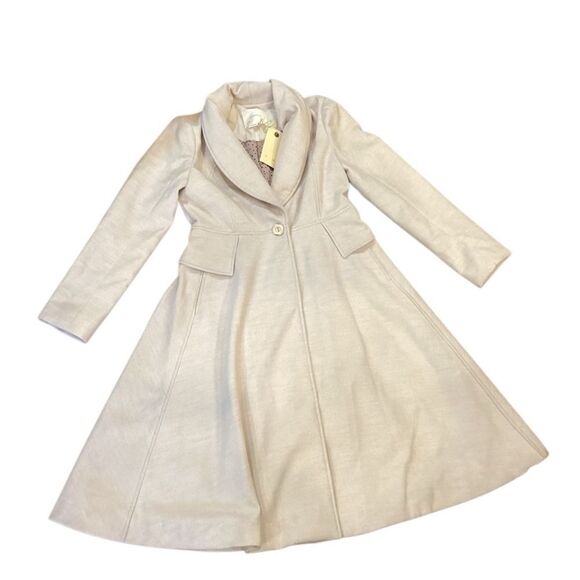 Anthropologie Evaline Textured Coat Natural Sz 8 - Picture 7 of 16
